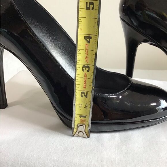 Stuart Weitzman Black Platswoon Pump Heel Shoes Patent Leather Size 7 1/2 - Picture 15 of 16